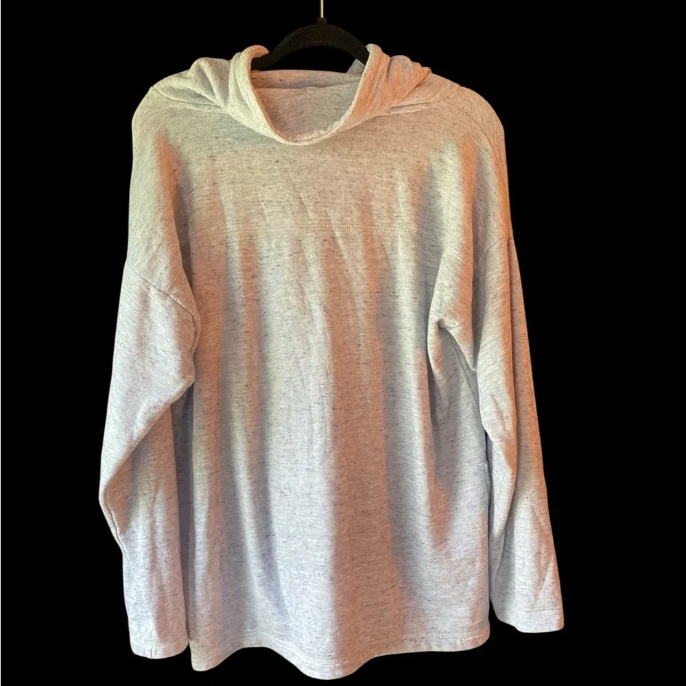 Chico's Weekender Heathered Gray Cowl Neck Sweater w/ zip pockets